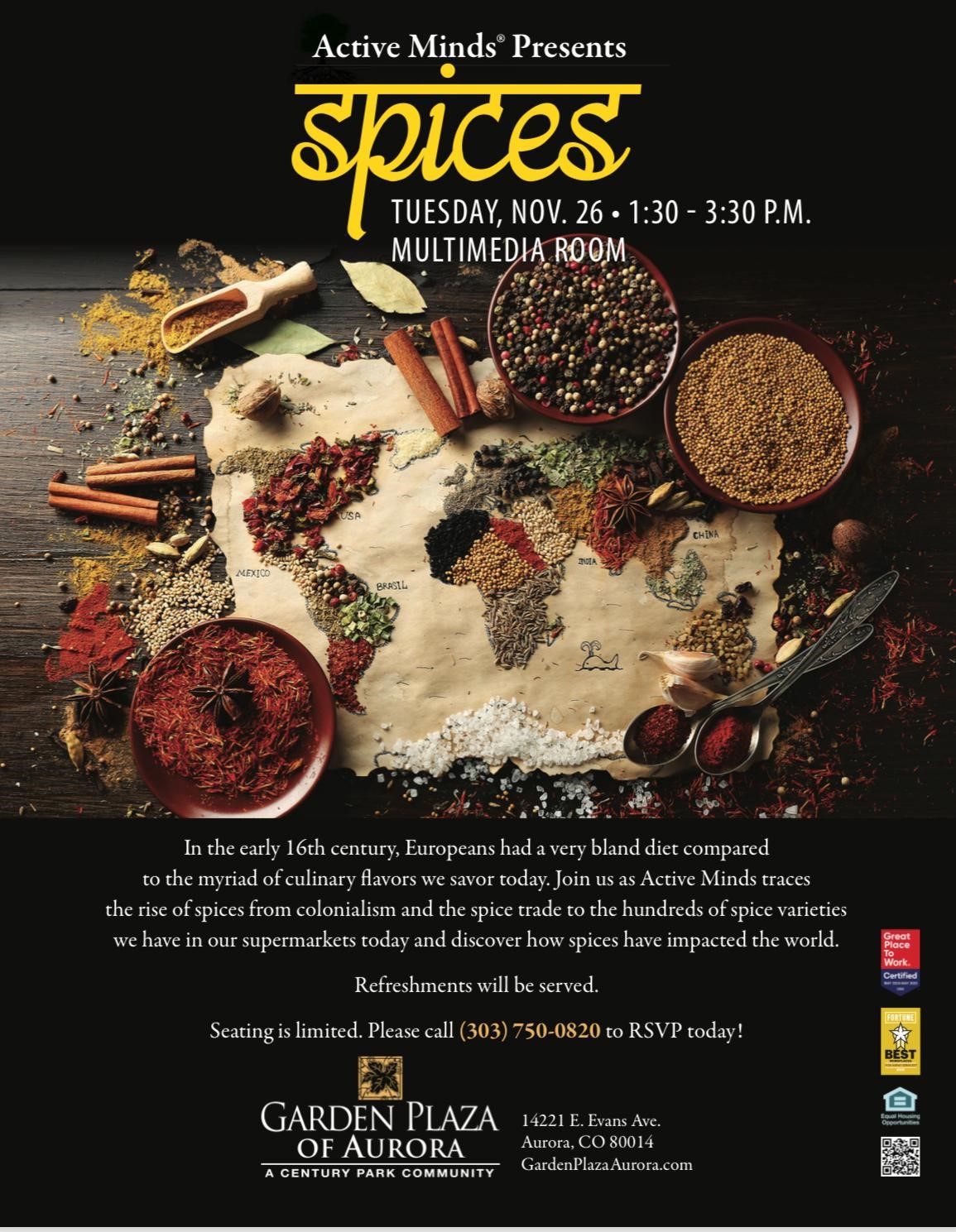 Active Minds Presents: Spices