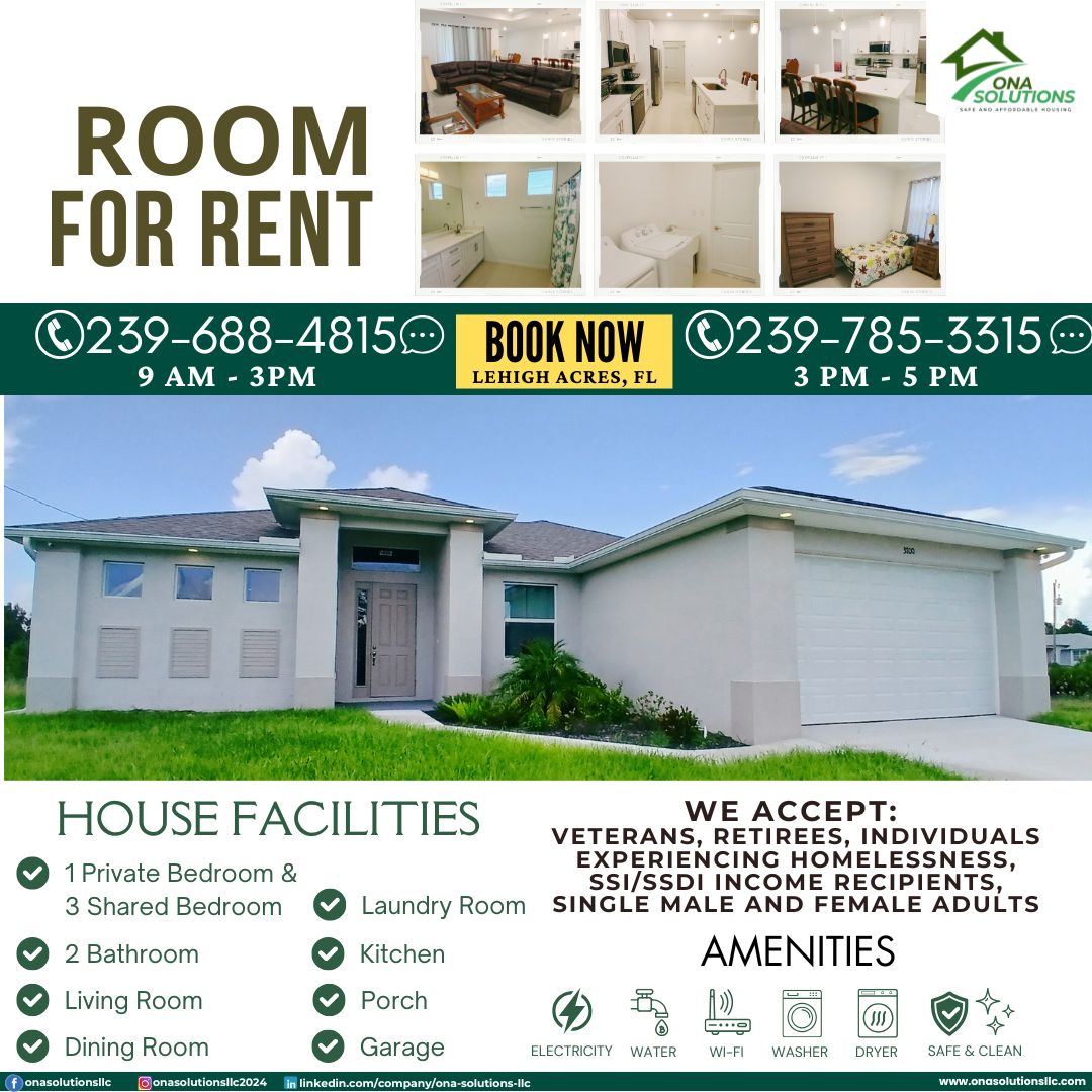 Rooms Available Now – Women’s Housing