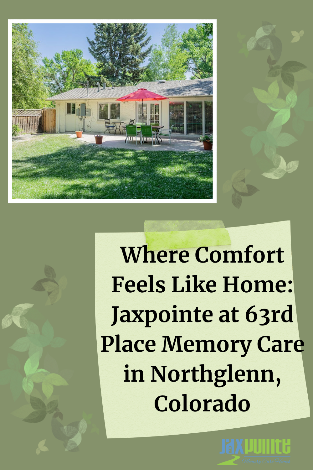 Where Comfort Feels Like Home: Jaxpointe at 63rd Place Memory Care in Northglenn, Colorado