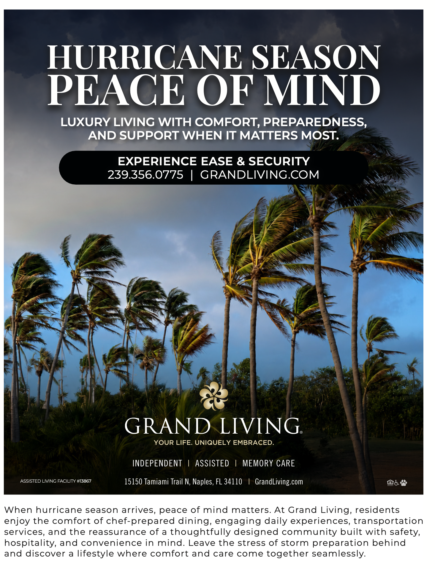 Hurricane Season Peace of Mind at Grand Living