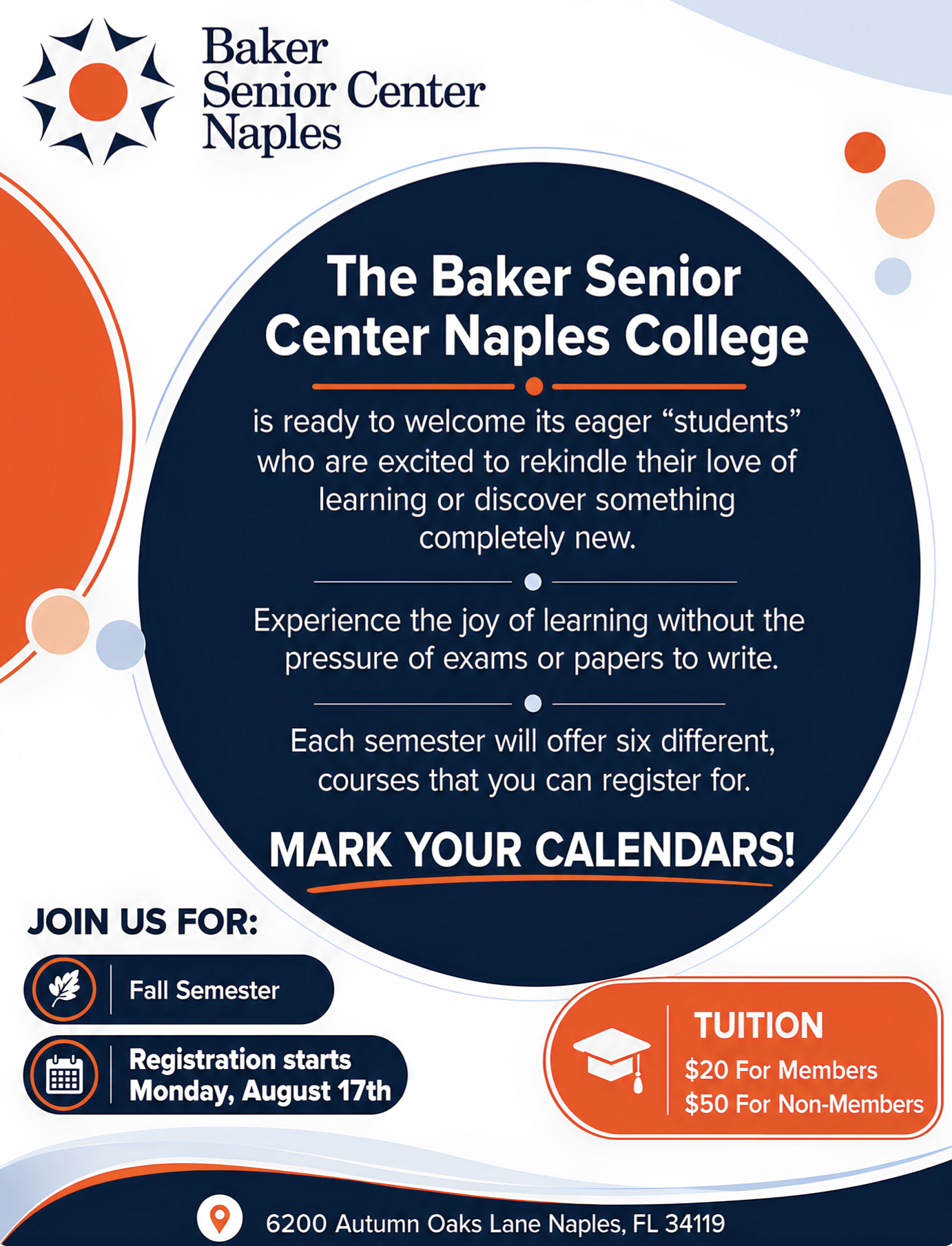 The Baker Senior Center Naples College