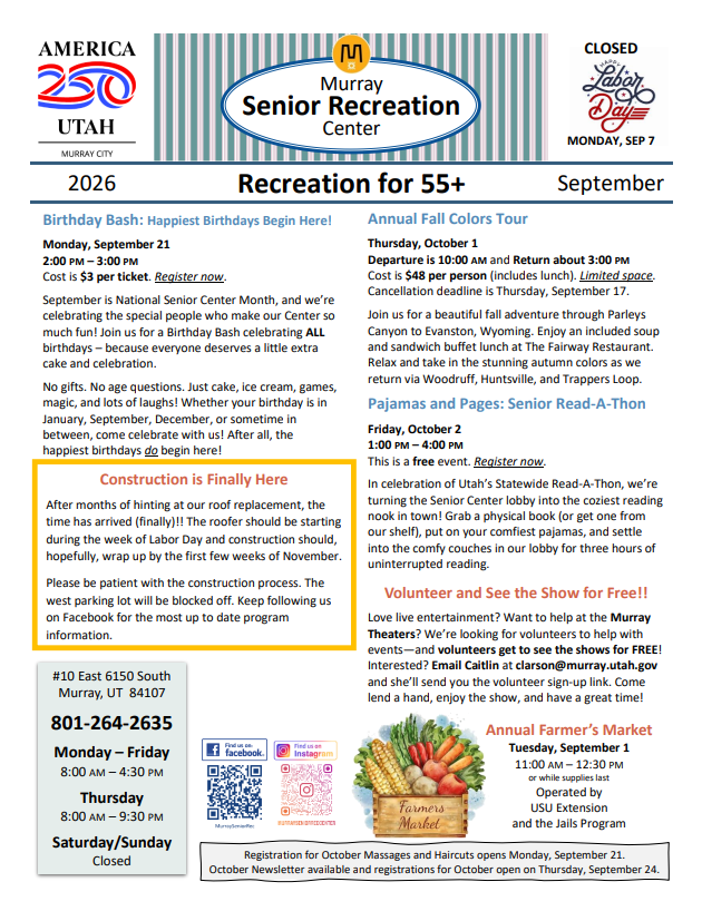 Annual Fall Colors Tour with The Murray Senior Center