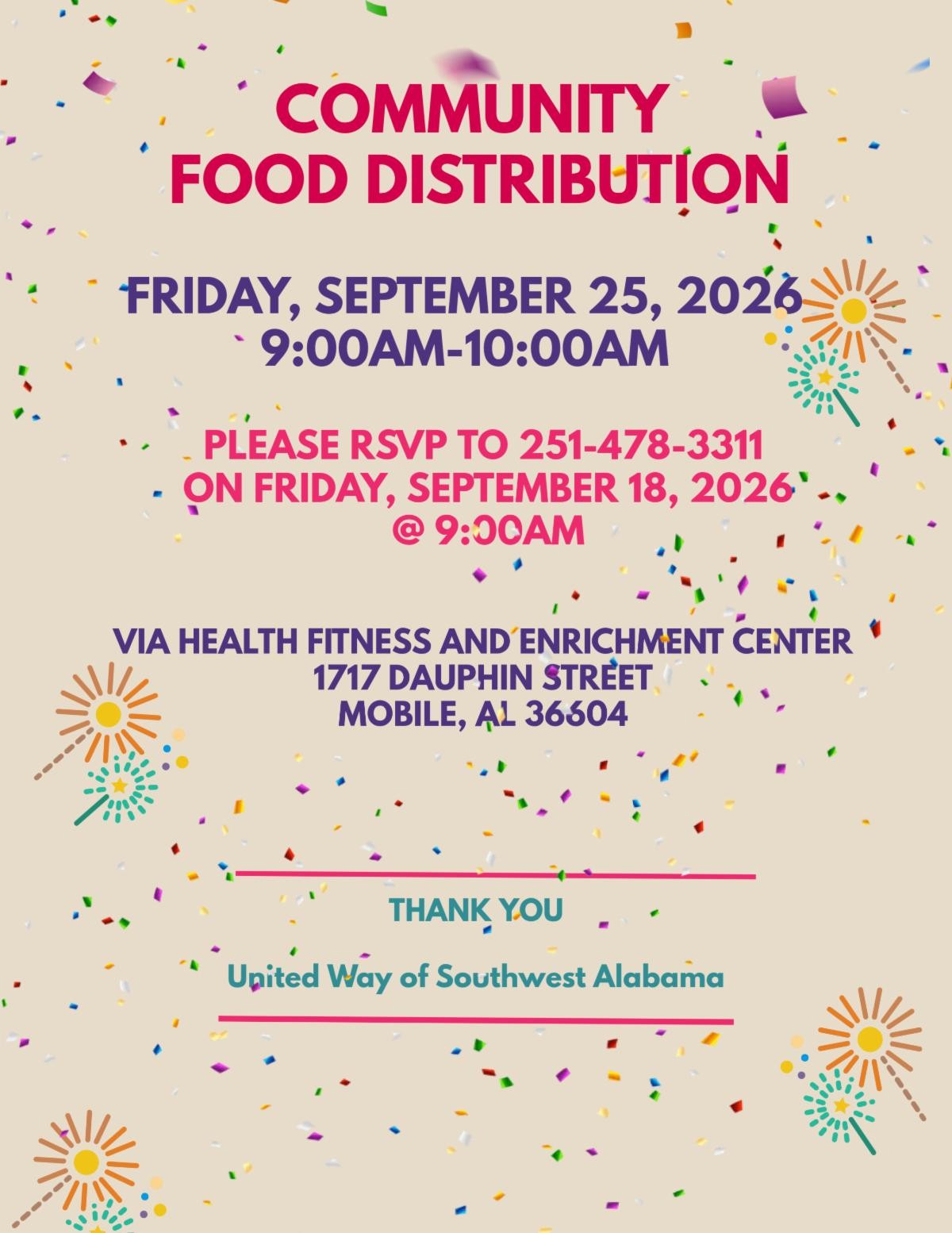Via Community Food Distribution-September 25, 2026