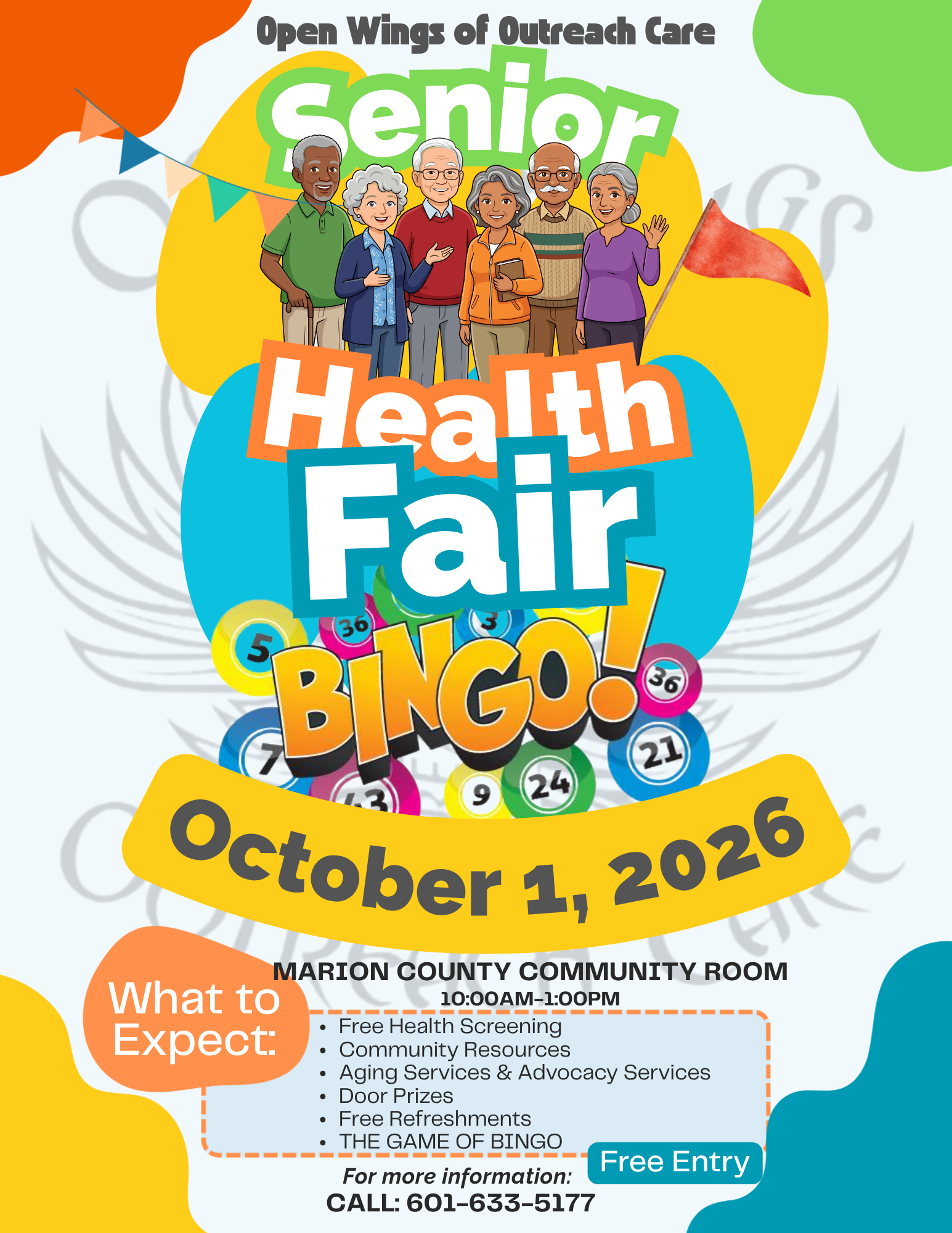 Open Wings of Outreach Care Senior Health Fair BINGO