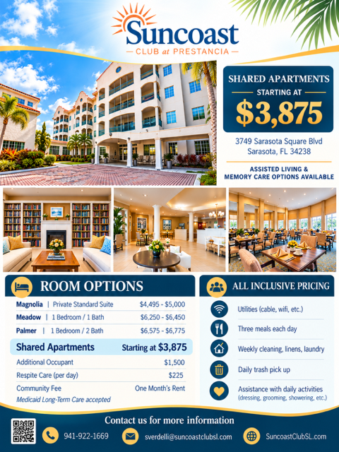 Discover Comfortable Senior Living at Suncoast Club at Prestancia