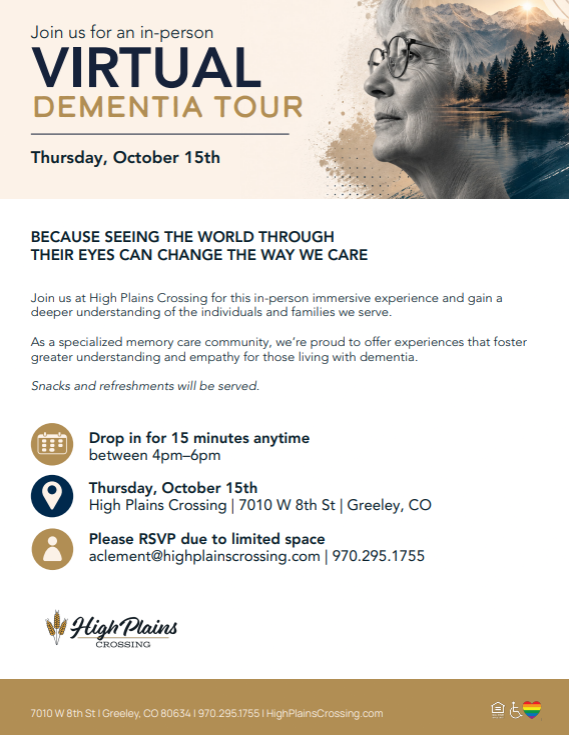 In-Person Virtual Dementia Tour - High Plains Crossing