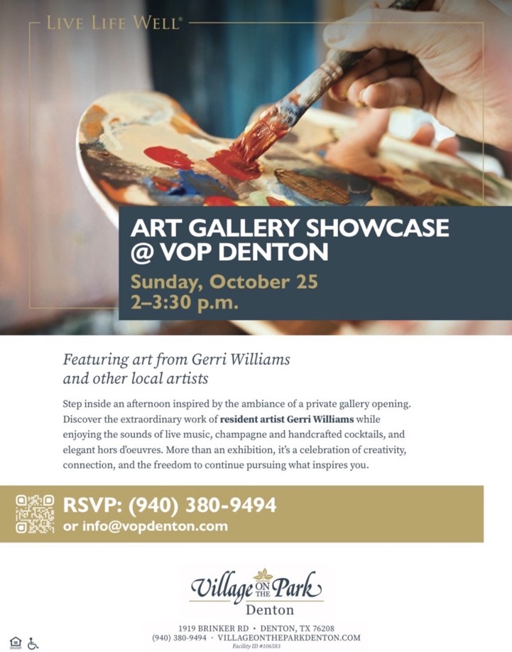 Art Gallery Showcase at Village on the Park Denton
